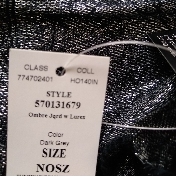 New 🎀 WHBM paisley dark grey metallic lurex ombre jacquard - Picture 7 of 7